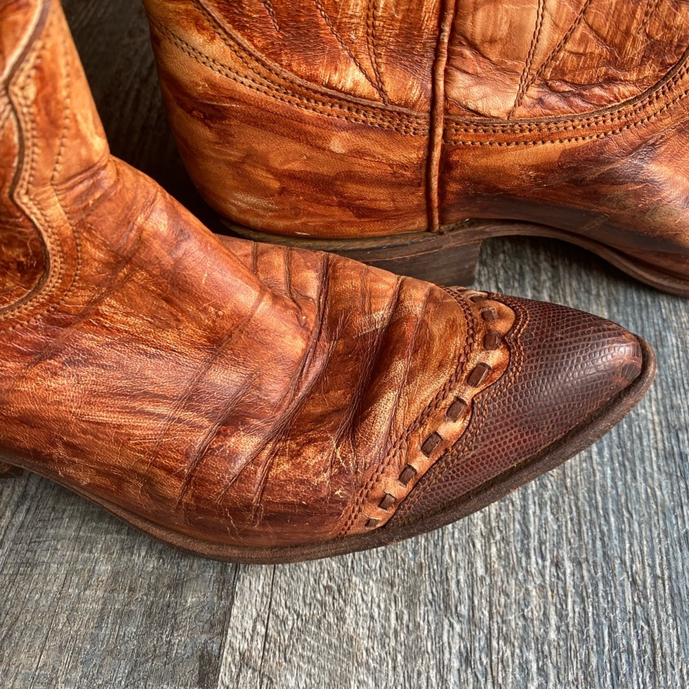 Rare Nocona Leather Cowboy Western Pointy Boots Womens 6 B - Picture 6 of 16